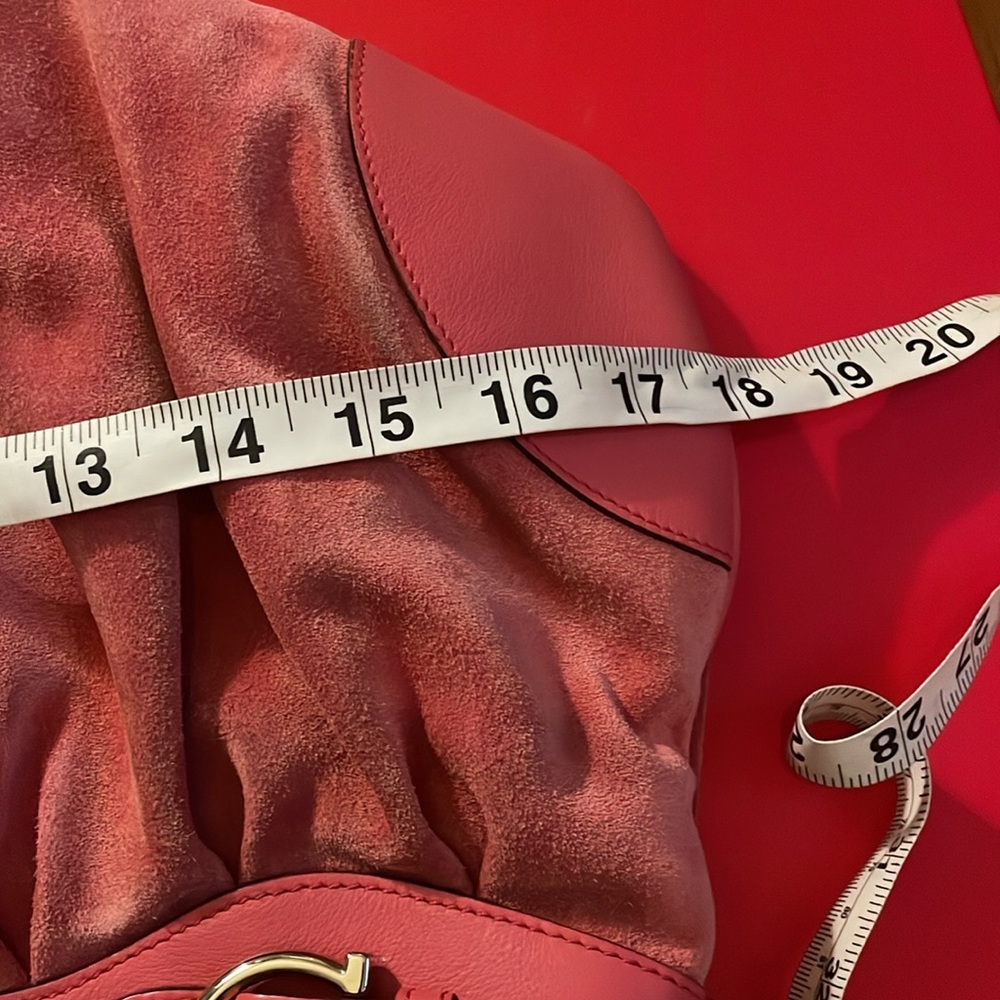 🩷 Salvatore Ferragamo Marisa Gancini Suede large purse pink - Picture 11 of 15